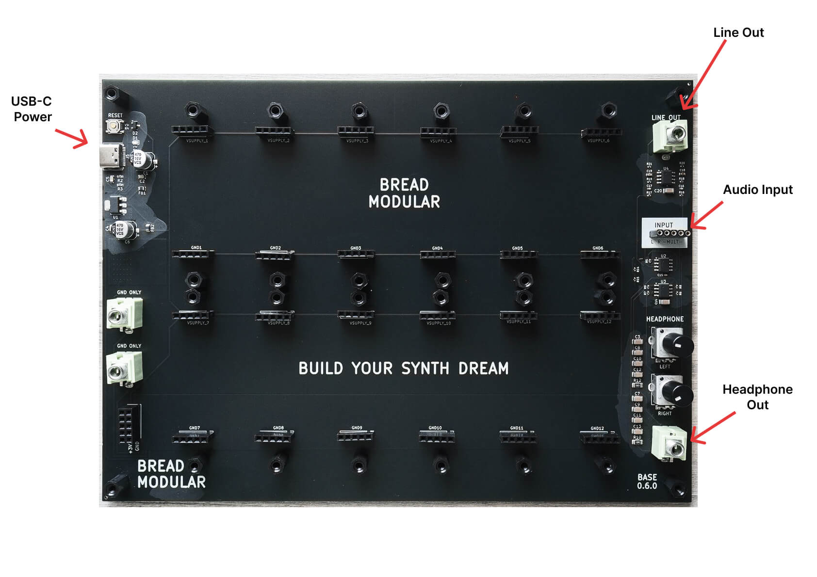 Bread Modular Base Audio IO